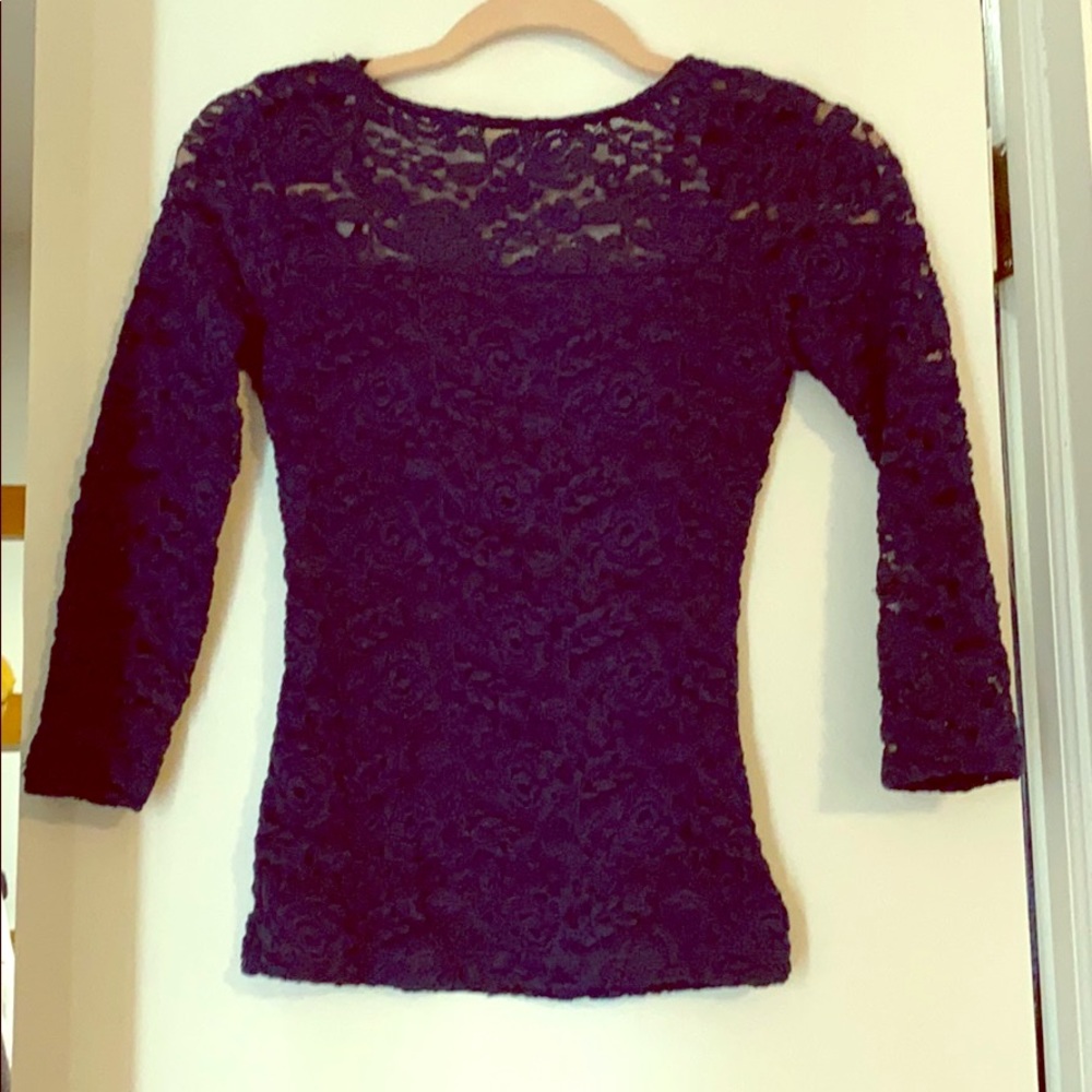 Lace blue 3/4 top